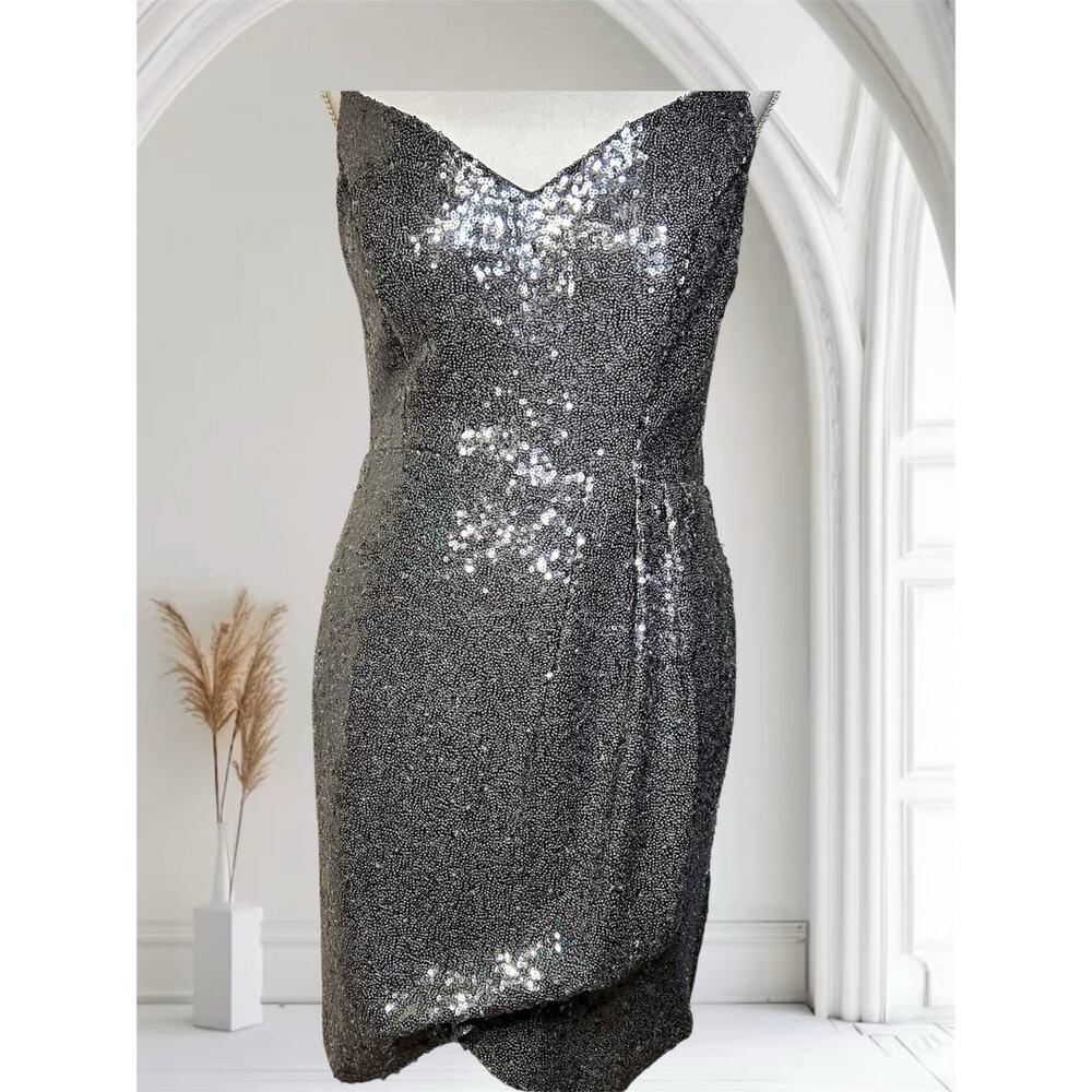 B. Darlin , V-neck, Spaghetti Strap Sequin Mini Dress-Size 11/12